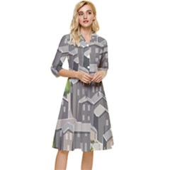 Village Place Portugal Landscape Classy Knee Length Dress