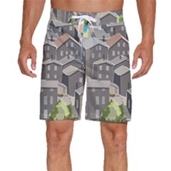 Village Place Portugal Landscape Men s Beach Shorts by Hannah976