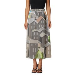 Village Place Portugal Landscape Classic Midi Chiffon Skirt by Hannah976