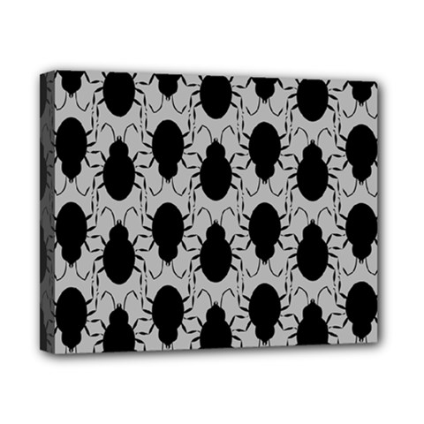 Pattern Beetle Insect Black Grey Canvas 10  X 8  (stretched) by Hannah976