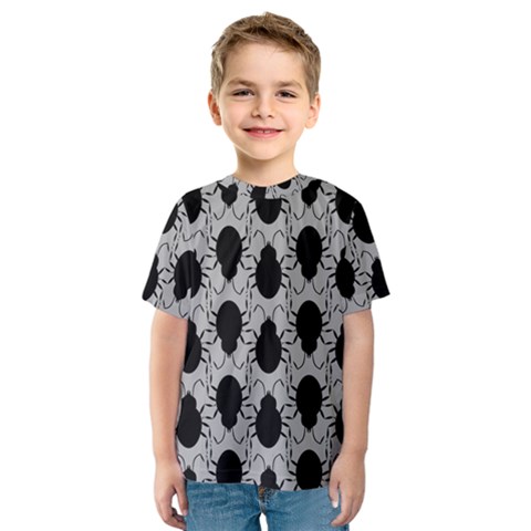 Pattern Beetle Insect Black Grey Kids  Sport Mesh T-shirt by Hannah976