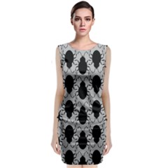 Pattern Beetle Insect Black Grey Classic Sleeveless Midi Dress by Hannah976