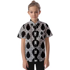 Pattern Beetle Insect Black Grey Kids  Short Sleeve Shirt by Hannah976