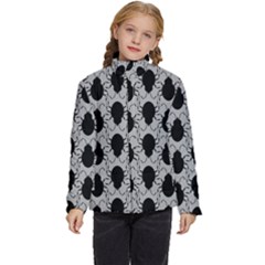 Pattern Beetle Insect Black Grey Kids  Puffer Bubble Jacket Coat by Hannah976