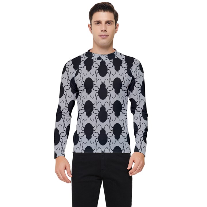 Pattern Beetle Insect Black Grey Men s Long Sleeve Rash Guard