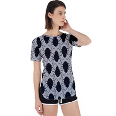 Pattern Beetle Insect Black Grey Perpetual Short Sleeve T-shirt by Hannah976