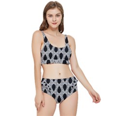 Pattern Beetle Insect Black Grey Frilly Bikini Set by Hannah976