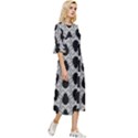 Pattern Beetle Insect Black Grey Double Cuff Midi Dress View3