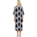 Pattern Beetle Insect Black Grey Double Cuff Midi Dress View4