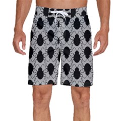 Pattern Beetle Insect Black Grey Men s Beach Shorts by Hannah976