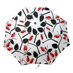 Rose Hip Pattern Branches Autumn Folding Umbrellas by Hannah976