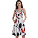 Rose Hip Pattern Branches Autumn Sleeveless V-Neck Skater Dress with Pockets View1