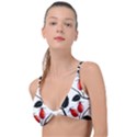 Rose Hip Pattern Branches Autumn Knot Up Bikini Top View1