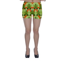 Texture Plant Herbs Herb Green Skinny Shorts