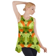 Texture Plant Herbs Herb Green Side Drop Tank Tunic