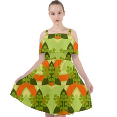 Texture Plant Herbs Herb Green Cut Out Shoulders Chiffon Dress by Hannah976