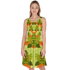 Texture Plant Herbs Herb Green Knee Length Skater Dress With Pockets by Hannah976