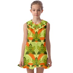 Texture Plant Herbs Herb Green Kids  Pilgrim Collar Ruffle Hem Dress by Hannah976