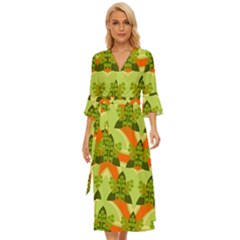 Texture Plant Herbs Herb Green Midsummer Wrap Dress by Hannah976