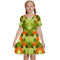 Texture Plant Herbs Herb Green Kids  Short Sleeve Tiered Mini Dress by Hannah976