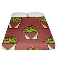 Cactus Pattern Background Texture Fitted Sheet (california King Size) by Hannah976