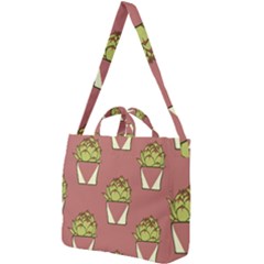 Cactus Pattern Background Texture Square Shoulder Tote Bag by Hannah976