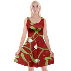 Mistletoe Christmas Texture Advent Reversible Velvet Sleeveless Dress by Hannah976