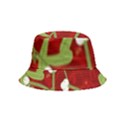 Mistletoe Christmas Texture Advent Inside Out Bucket Hat (Kids) View4