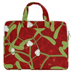 Mistletoe Christmas Texture Advent Macbook Pro 16  Double Pocket Laptop Bag 