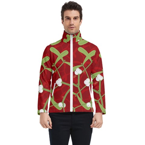 Mistletoe Christmas Texture Advent Men s Bomber Jacket by Hannah976