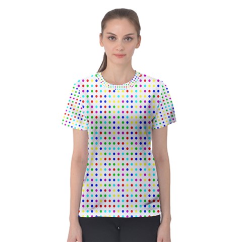 Dots Color Rows Columns Background Women s Sport Mesh T-shirt by Hannah976