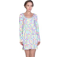 Dots Color Rows Columns Background Long Sleeve Nightdress by Hannah976