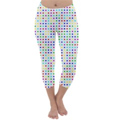 Dots Color Rows Columns Background Capri Winter Leggings  by Hannah976