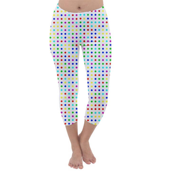 Dots Color Rows Columns Background Capri Winter Leggings 