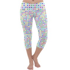 Dots Color Rows Columns Background Capri Yoga Leggings by Hannah976