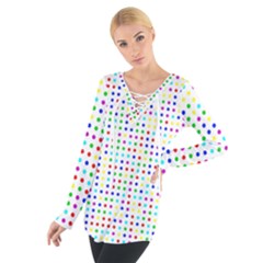 Dots Color Rows Columns Background Tie Up T-shirt by Hannah976