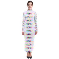 Dots Color Rows Columns Background Turtleneck Maxi Dress by Hannah976