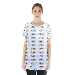 Dots Color Rows Columns Background Skirt Hem Sports Top by Hannah976