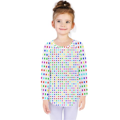 Dots Color Rows Columns Background Kids  Long Sleeve T-shirt by Hannah976