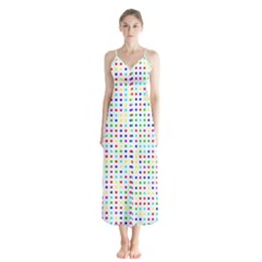 Dots Color Rows Columns Background Button Up Chiffon Maxi Dress by Hannah976