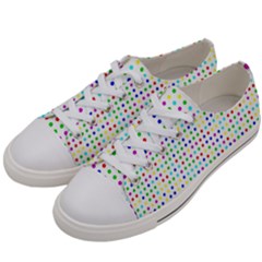 Dots Color Rows Columns Background Women s Low Top Canvas Sneakers by Hannah976