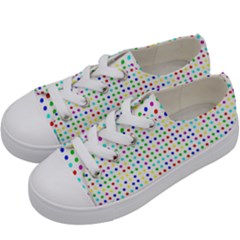 Dots Color Rows Columns Background Kids  Low Top Canvas Sneakers by Hannah976