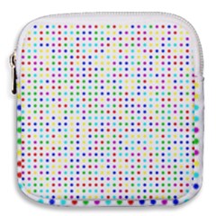 Dots Color Rows Columns Background Mini Square Pouch by Hannah976