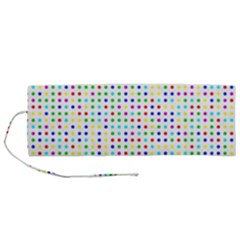 Dots Color Rows Columns Background Roll Up Canvas Pencil Holder (m) by Hannah976