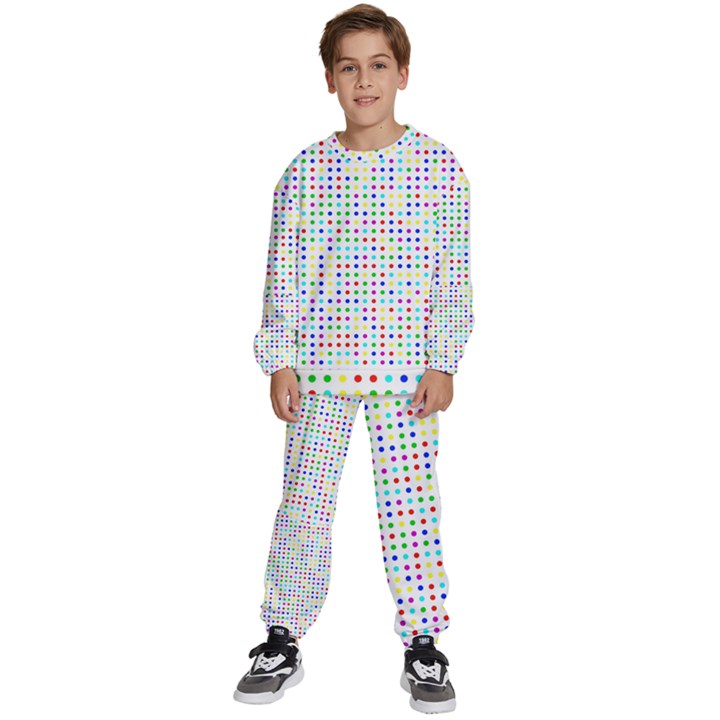 Dots Color Rows Columns Background Kids  Sweatshirt set