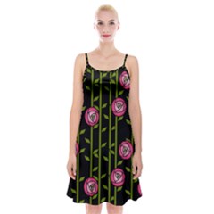 Rose Abstract Rose Garden Spaghetti Strap Velvet Dress by Hannah976