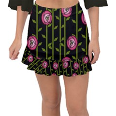 Rose Abstract Rose Garden Fishtail Mini Chiffon Skirt by Hannah976