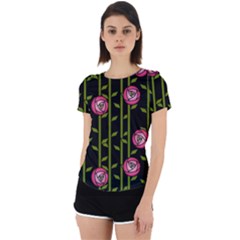 Rose Abstract Rose Garden Back Cut Out Sport T-shirt by Hannah976