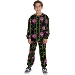 Rose Abstract Rose Garden Kids  Sweatshirt Set by Hannah976