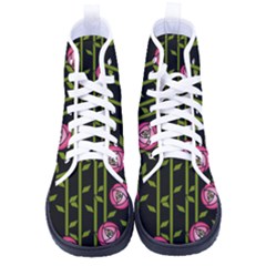 Rose Abstract Rose Garden Women s High-top Canvas Sneakers by Hannah976